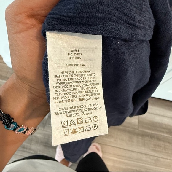 Boden- Navy & Gold ‘Alicia’ Rainforest/ Palm Tree Print Maxi Tiered Dress- 8P - Picture 5 of 7